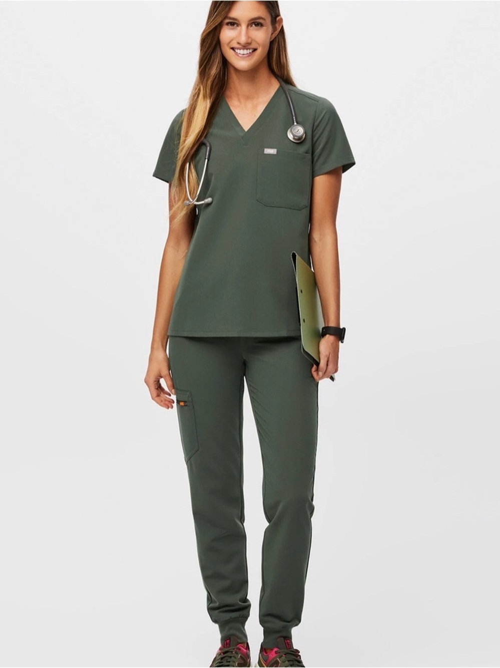 Figs Scrubs Jogger Set, Moss Green, Medium